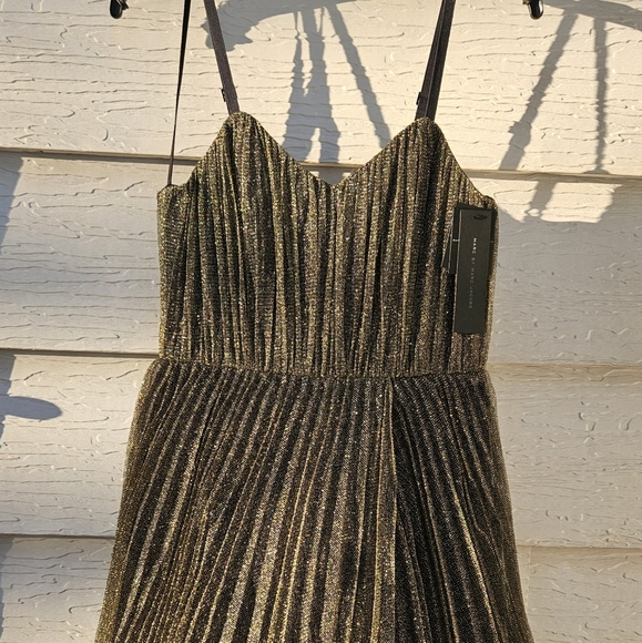 Marc Jacobs Gold Multi Tulle Party Homecoming Prom Dress Black Glittery 4 NWT - Picture 2 of 13